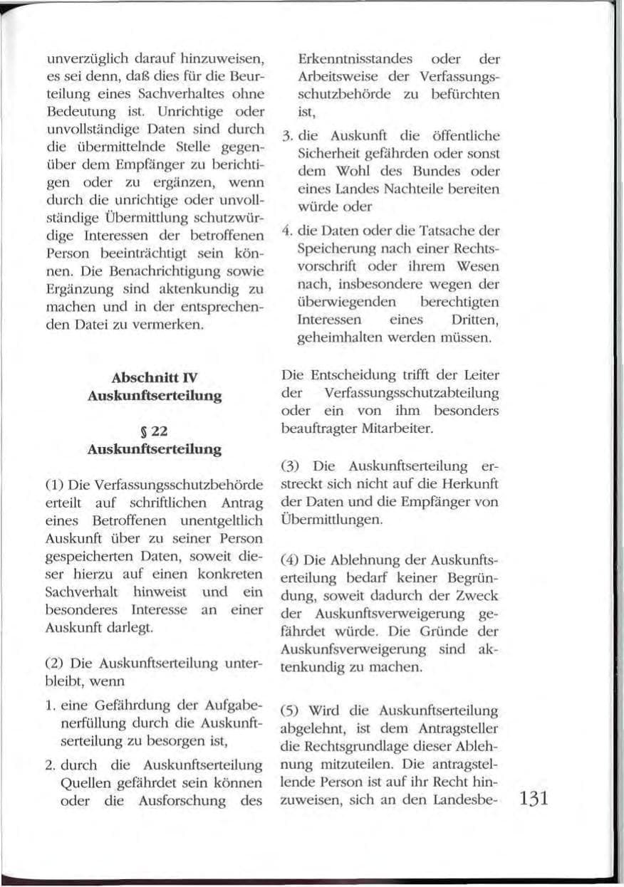 Seite 131 des Verfassungsschutzbericht 1992 Mecklenburg-Vorpommern