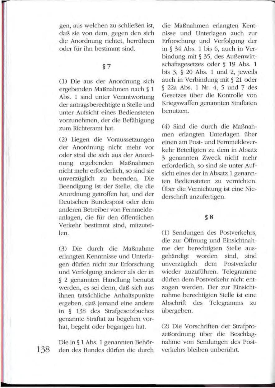 Seite 138 des Verfassungsschutzbericht 1992 Mecklenburg-Vorpommern