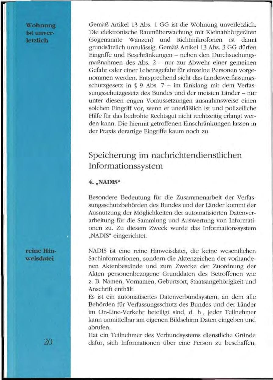 Seite 20 des Verfassungsschutzbericht 1992 Mecklenburg-Vorpommern