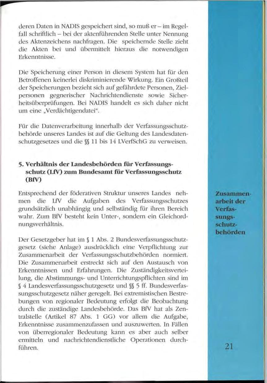 Seite 21 des Verfassungsschutzbericht 1992 Mecklenburg-Vorpommern