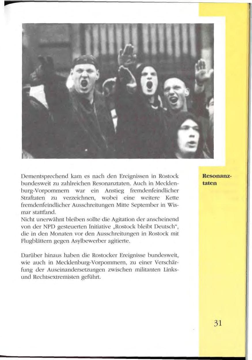 Seite 31 des Verfassungsschutzbericht 1992 Mecklenburg-Vorpommern