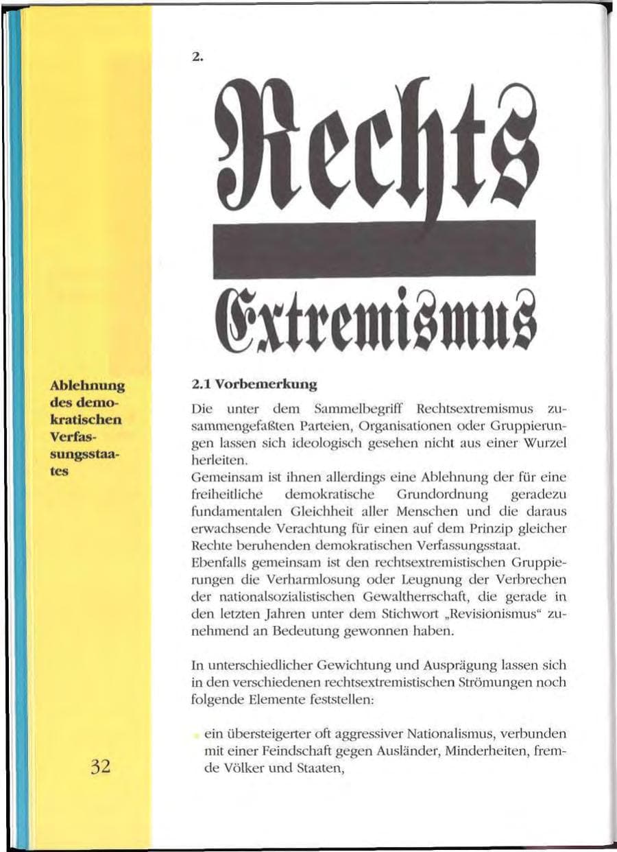 Seite 32 des Verfassungsschutzbericht 1992 Mecklenburg-Vorpommern