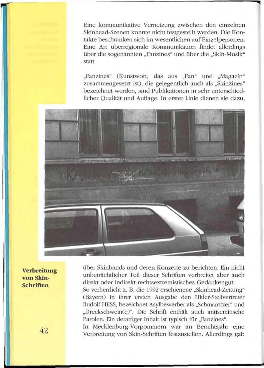 Seite 42 des Verfassungsschutzbericht 1992 Mecklenburg-Vorpommern