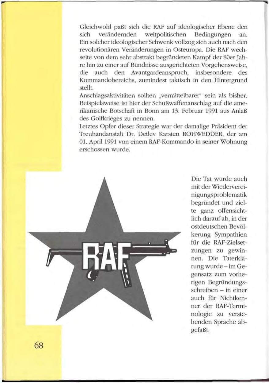 Seite 68 des Verfassungsschutzbericht 1992 Mecklenburg-Vorpommern