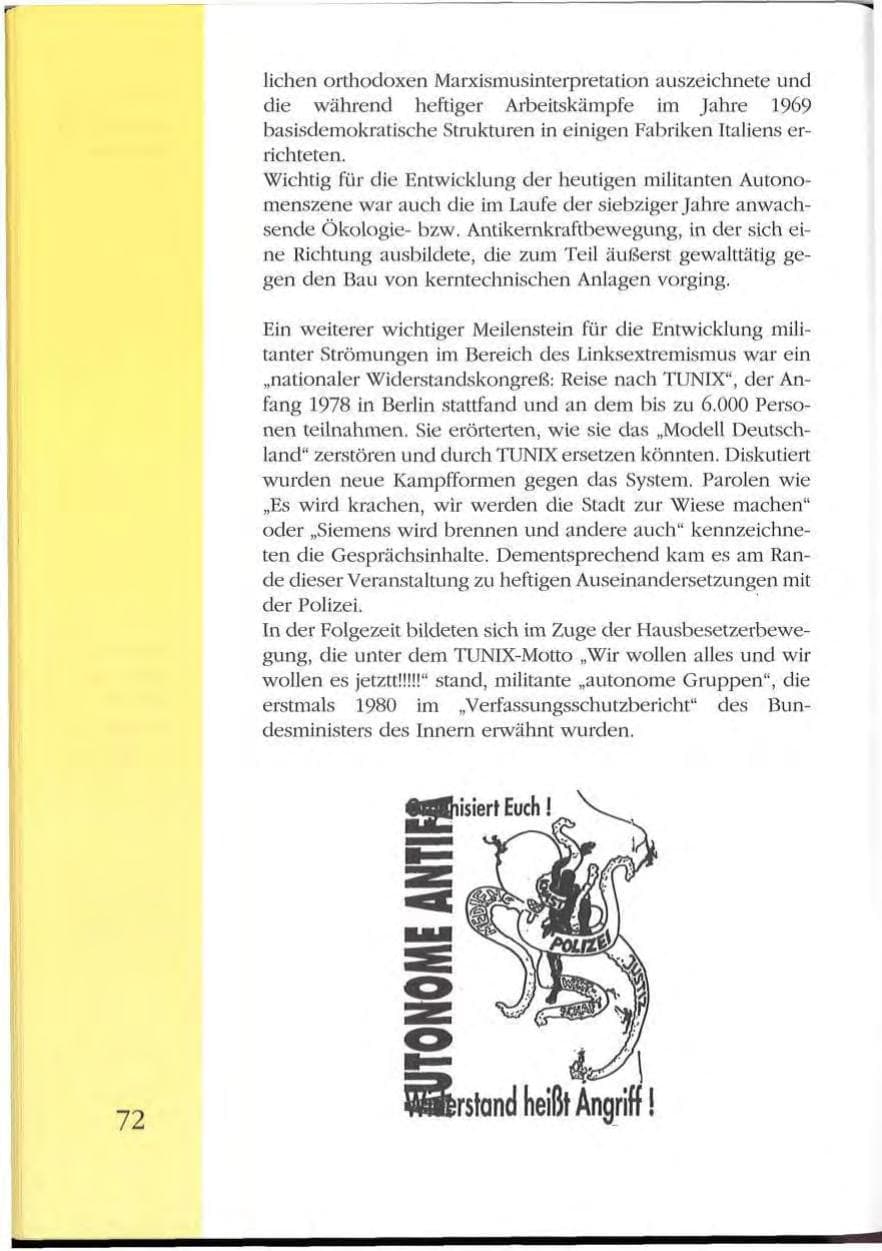 Seite 72 des Verfassungsschutzbericht 1992 Mecklenburg-Vorpommern