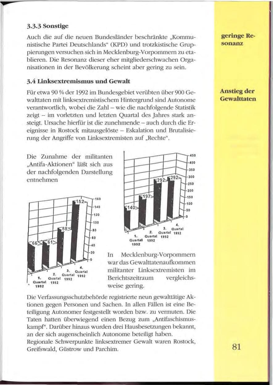 Seite 81 des Verfassungsschutzbericht 1992 Mecklenburg-Vorpommern