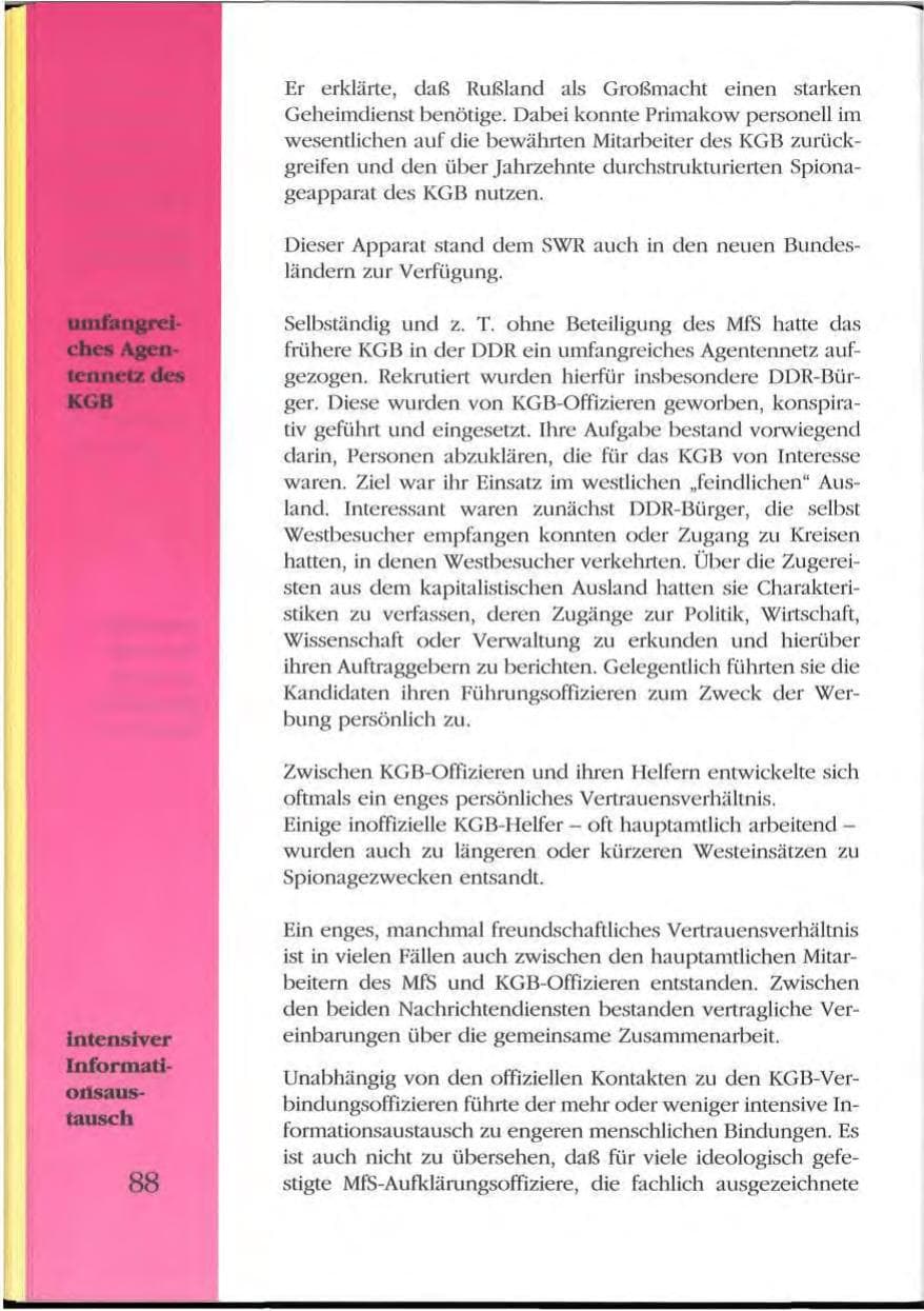 Seite 88 des Verfassungsschutzbericht 1992 Mecklenburg-Vorpommern