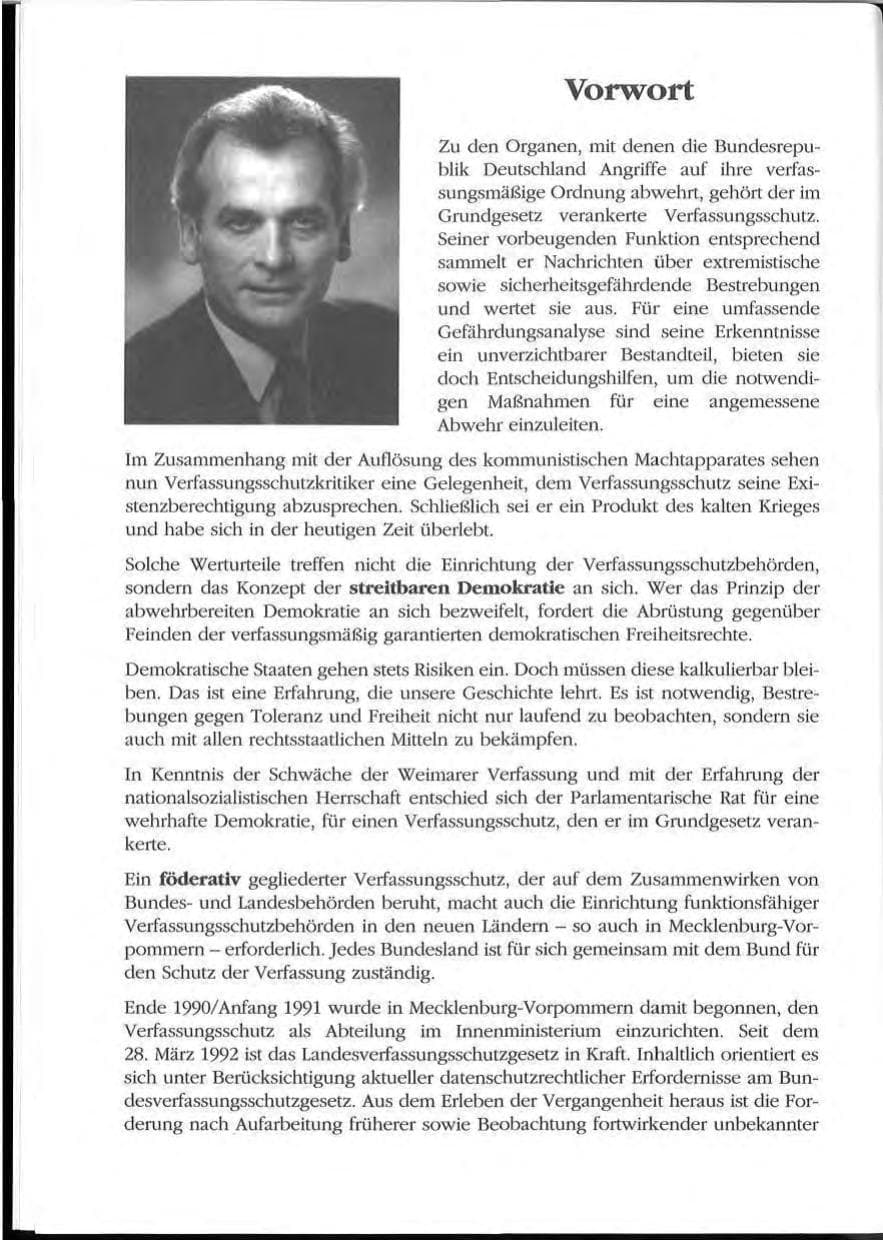 Seite 10 des Verfassungsschutzbericht 1992 Mecklenburg-Vorpommern