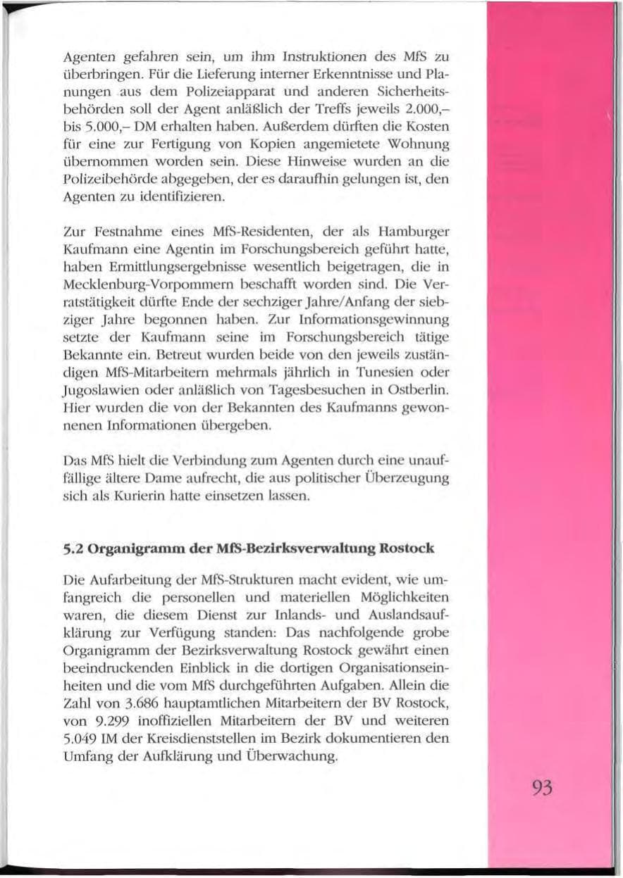 Seite 93 des Verfassungsschutzbericht 1992 Mecklenburg-Vorpommern