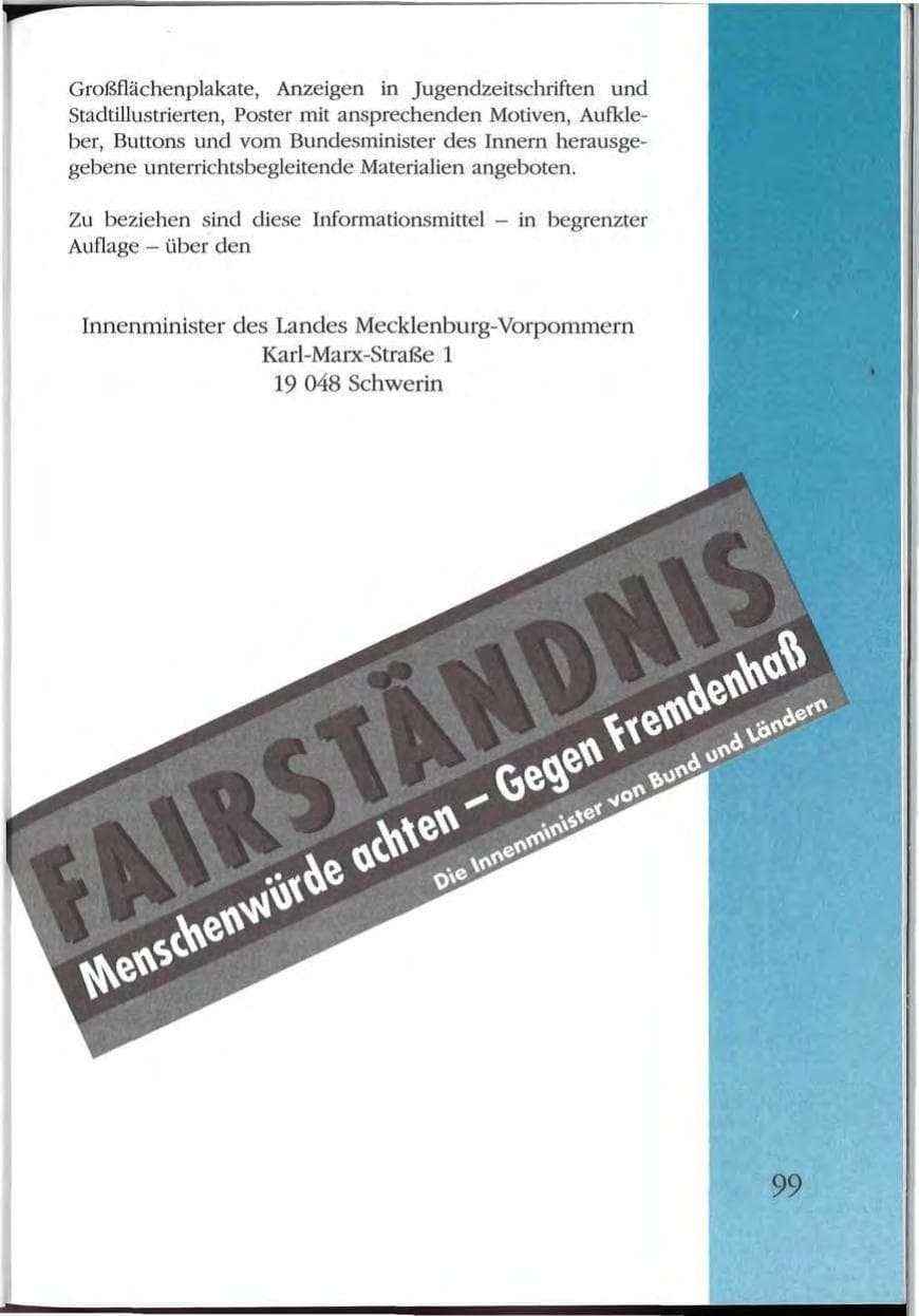 Seite 99 des Verfassungsschutzbericht 1992 Mecklenburg-Vorpommern
