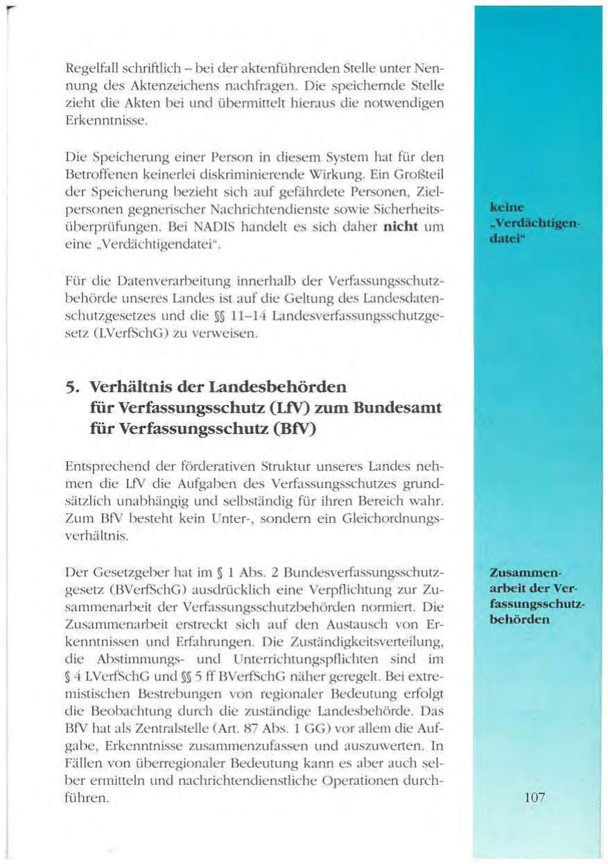 Seite 107 des Verfassungsschutzbericht 1993 Mecklenburg-Vorpommern