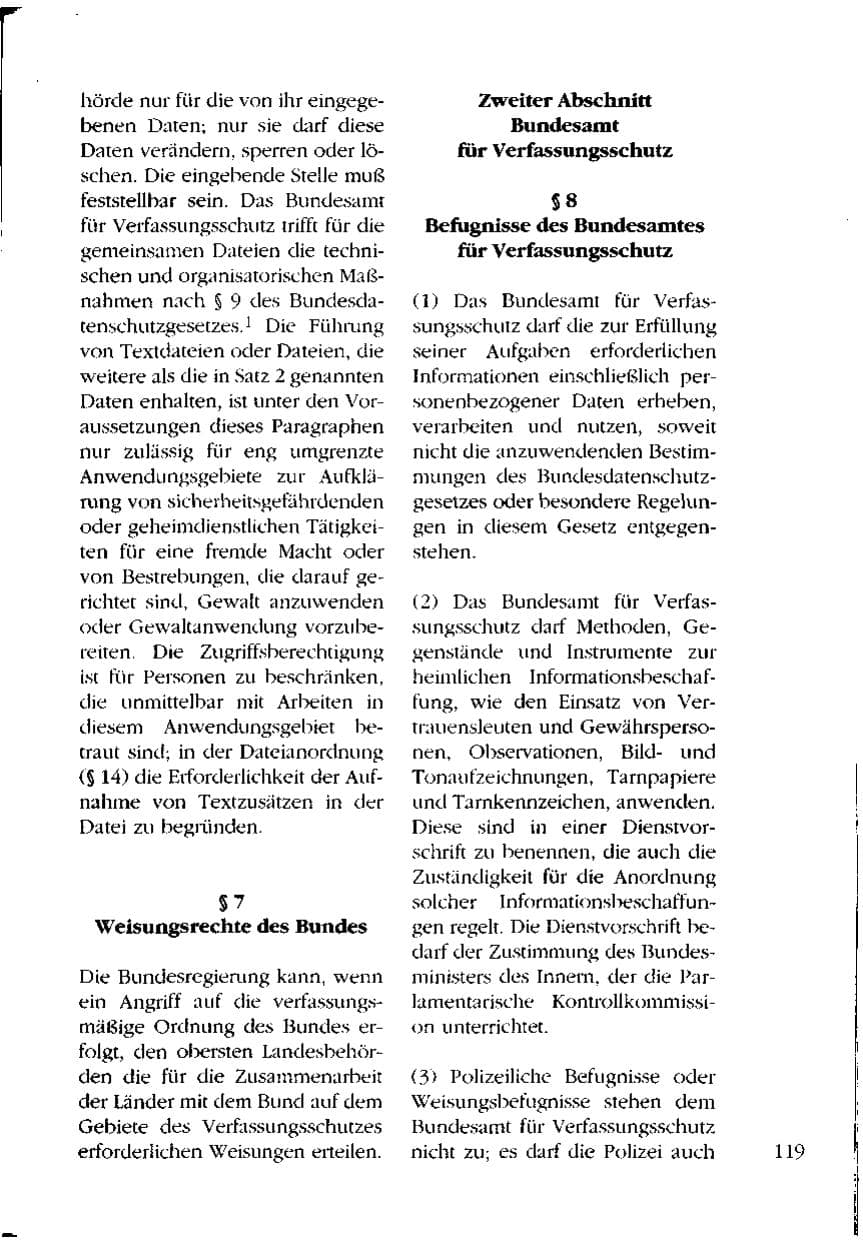 Seite 119 des Verfassungsschutzbericht 1993 Mecklenburg-Vorpommern