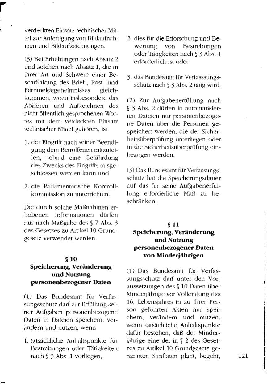 Seite 121 des Verfassungsschutzbericht 1993 Mecklenburg-Vorpommern
