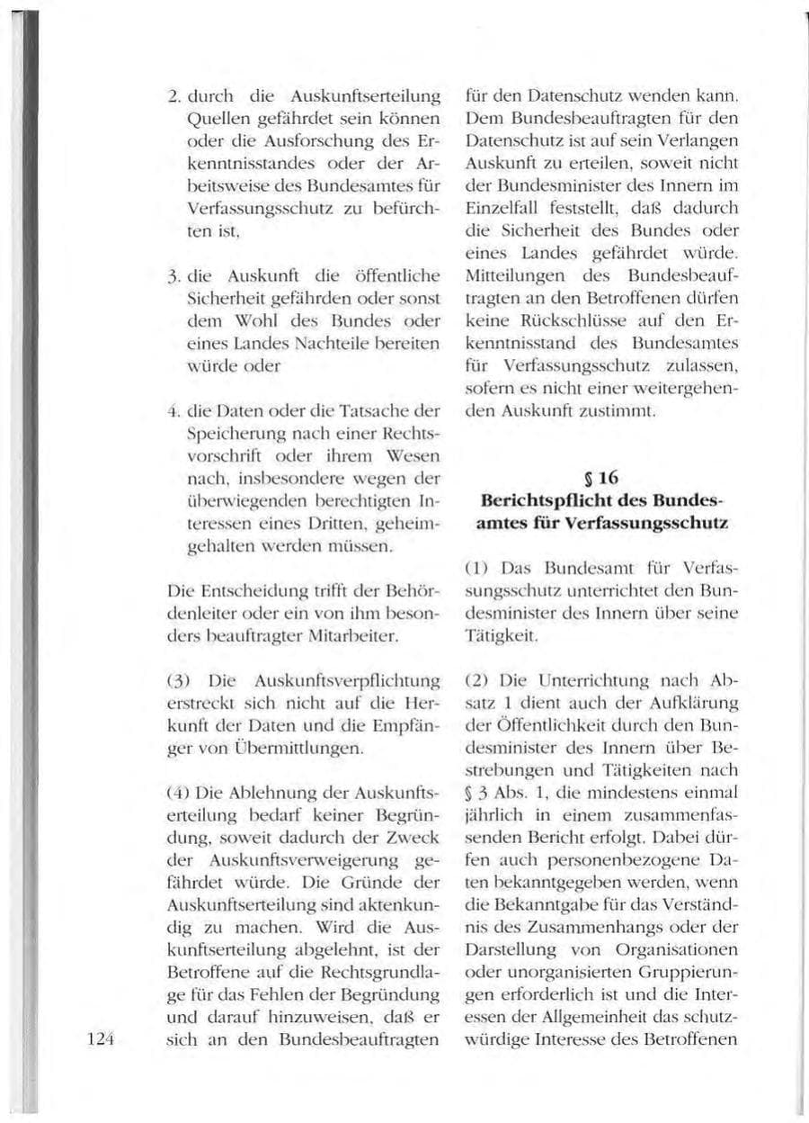 Seite 124 des Verfassungsschutzbericht 1993 Mecklenburg-Vorpommern
