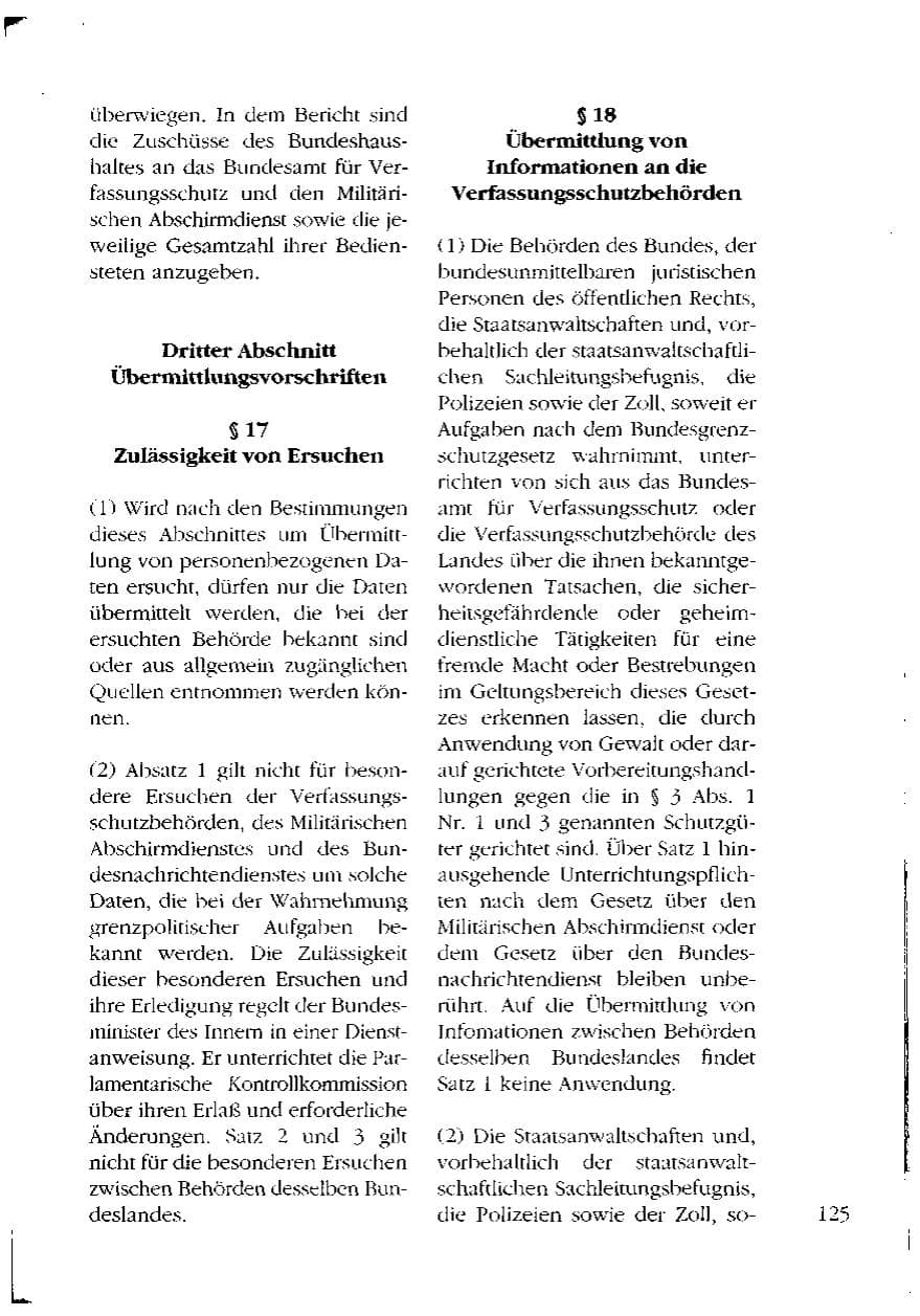 Seite 125 des Verfassungsschutzbericht 1993 Mecklenburg-Vorpommern