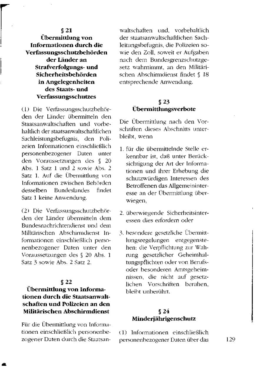 Seite 129 des Verfassungsschutzbericht 1993 Mecklenburg-Vorpommern
