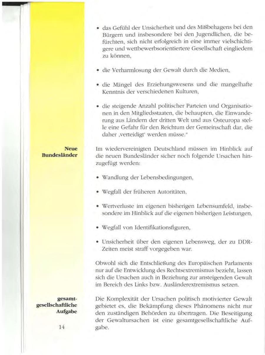 Seite 14 des Verfassungsschutzbericht 1993 Mecklenburg-Vorpommern