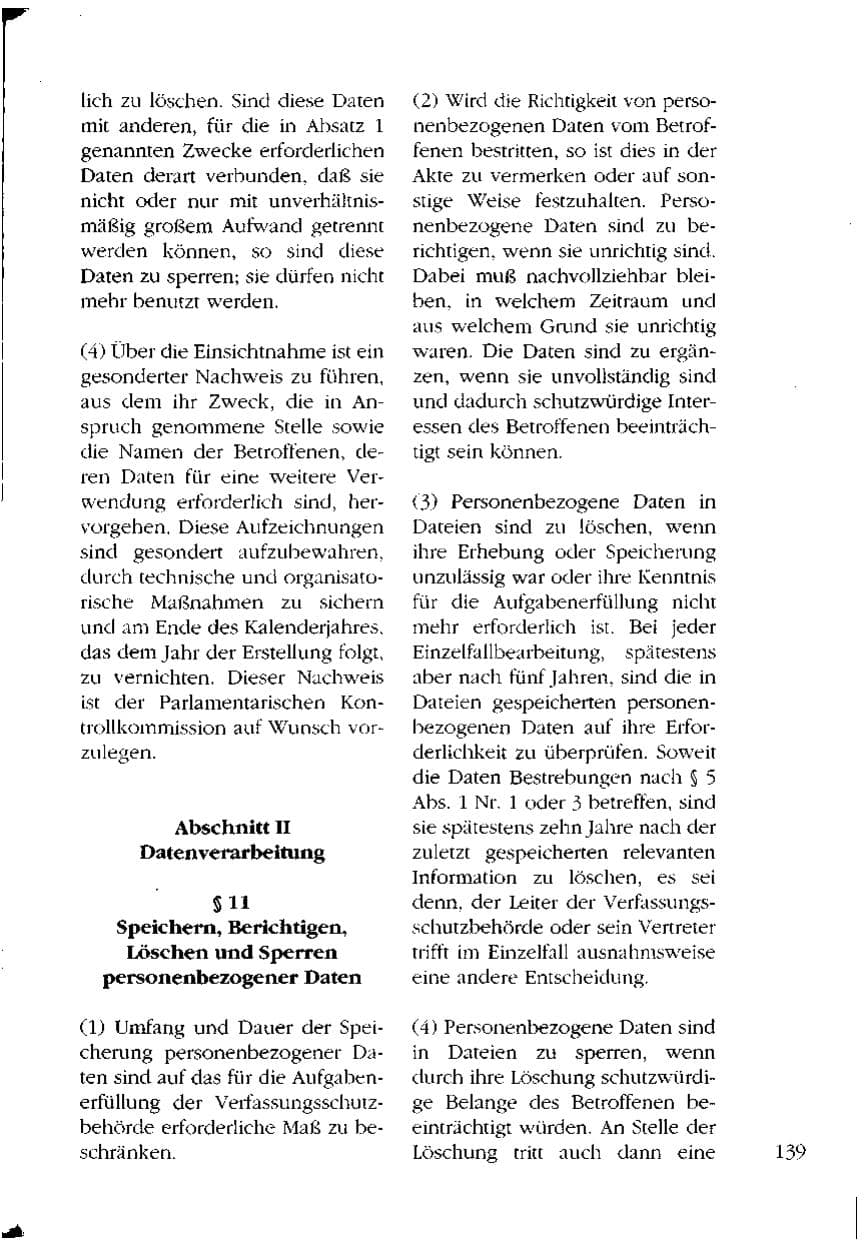 Seite 139 des Verfassungsschutzbericht 1993 Mecklenburg-Vorpommern