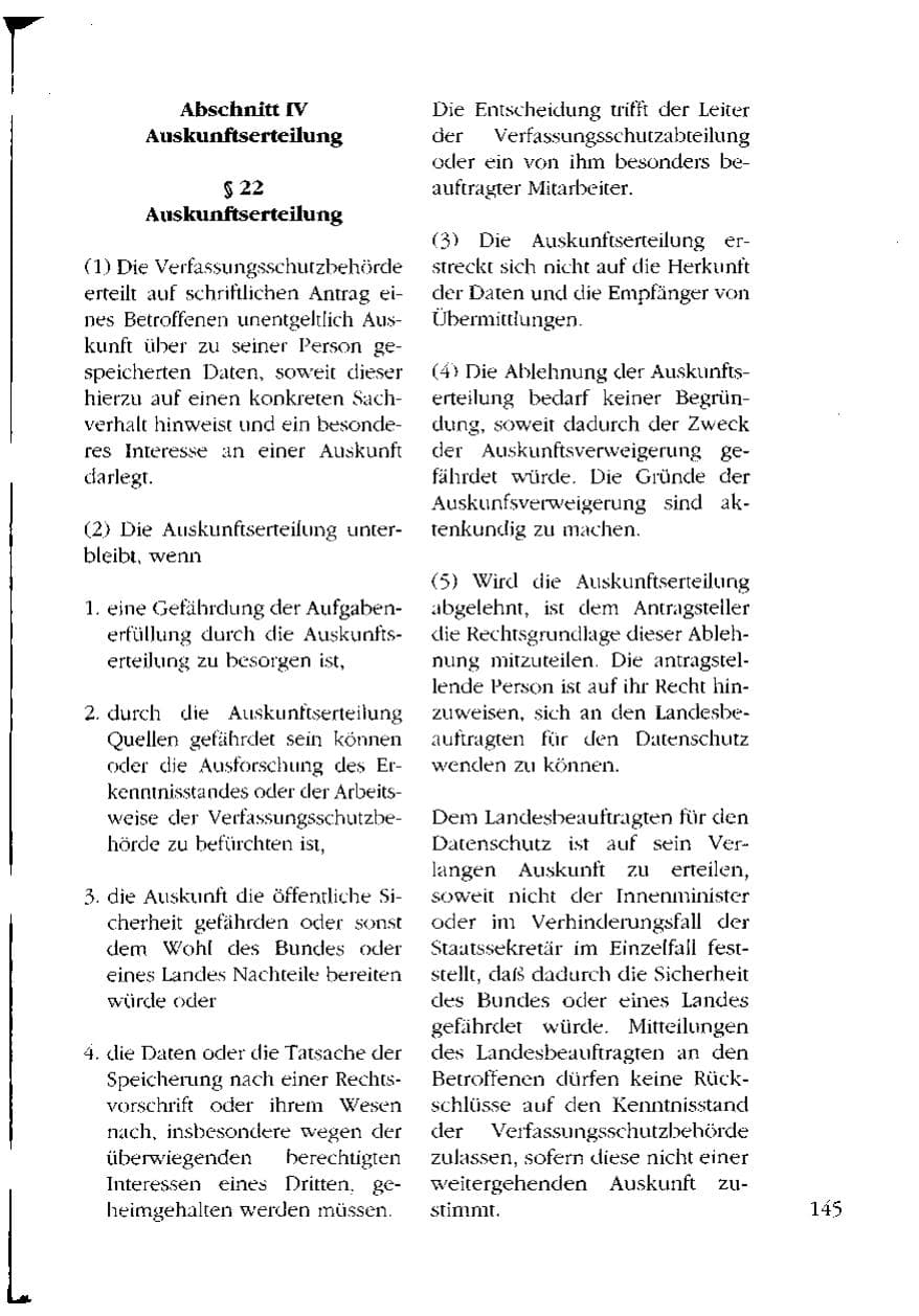 Seite 145 des Verfassungsschutzbericht 1993 Mecklenburg-Vorpommern