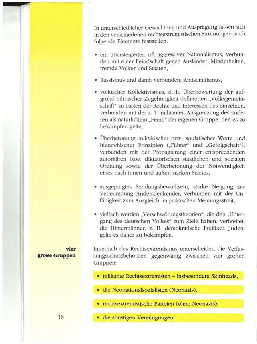 Seite 16 des Verfassungsschutzbericht 1993 Mecklenburg-Vorpommern