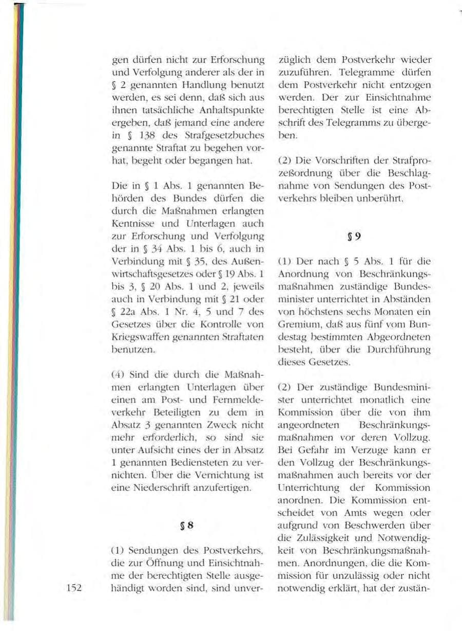 Seite 152 des Verfassungsschutzbericht 1993 Mecklenburg-Vorpommern