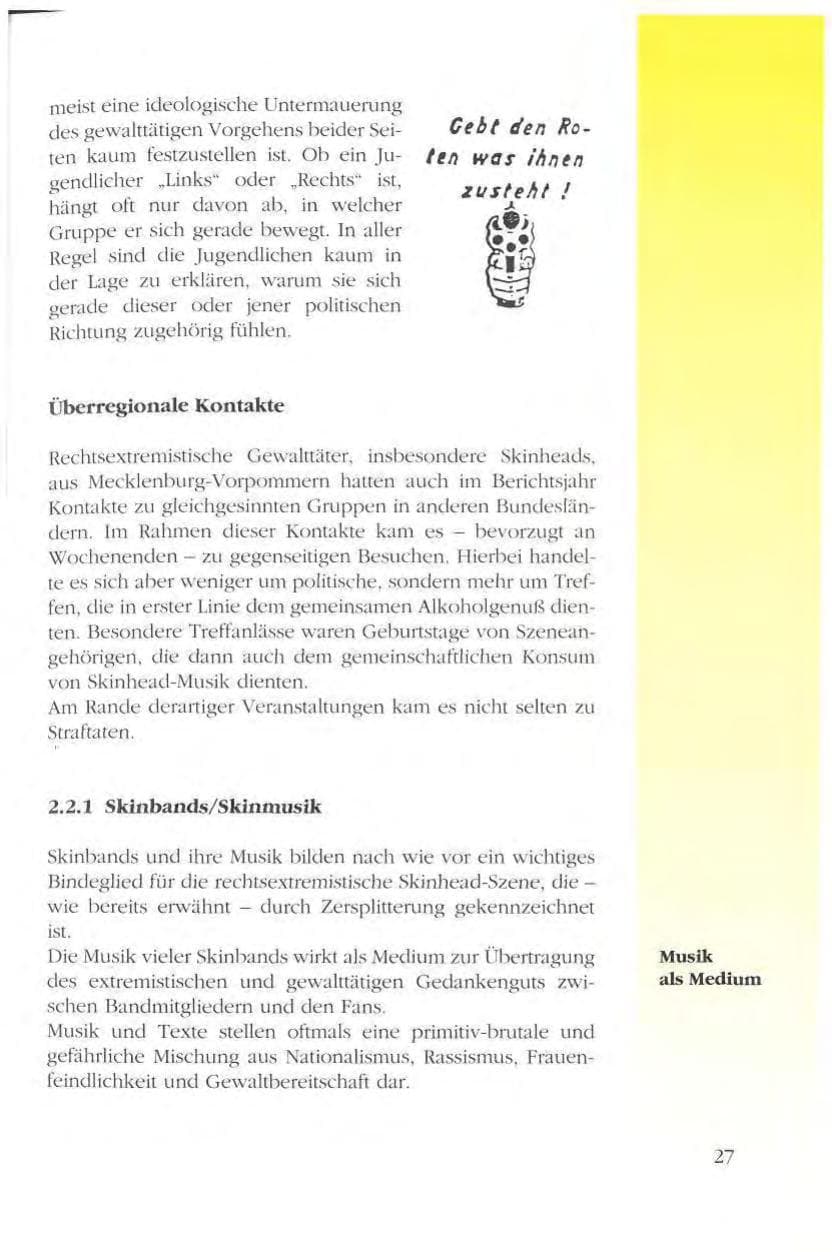 Seite 27 des Verfassungsschutzbericht 1993 Mecklenburg-Vorpommern