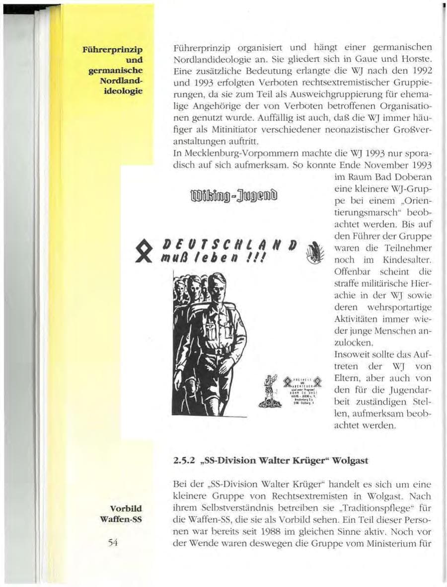 Seite 54 des Verfassungsschutzbericht 1993 Mecklenburg-Vorpommern