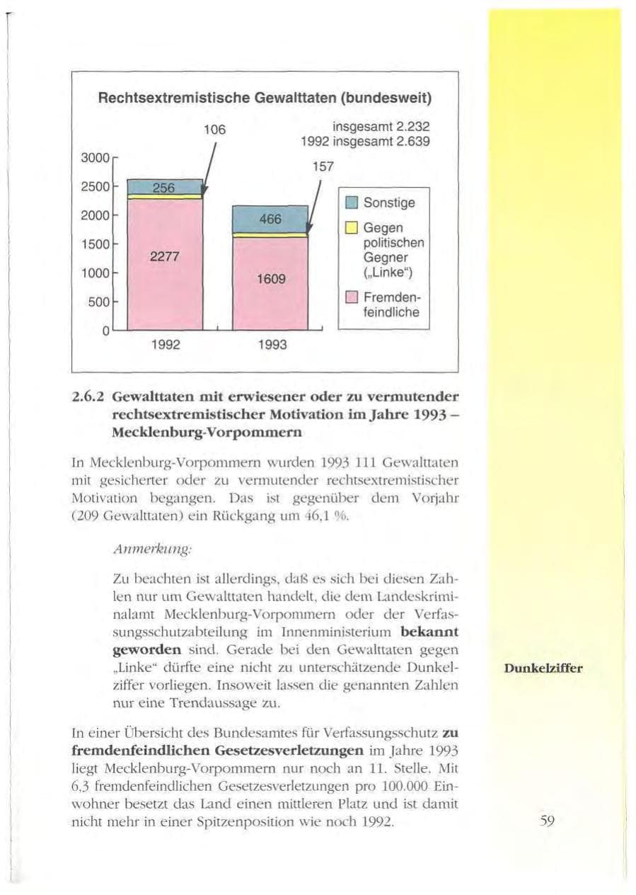 Seite 59 des Verfassungsschutzbericht 1993 Mecklenburg-Vorpommern