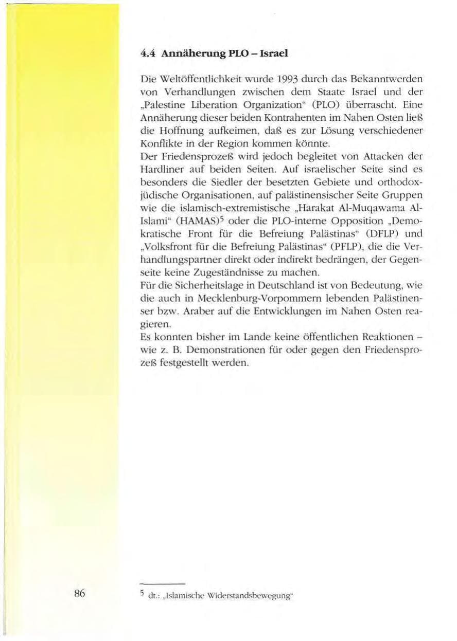 Seite 86 des Verfassungsschutzbericht 1993 Mecklenburg-Vorpommern