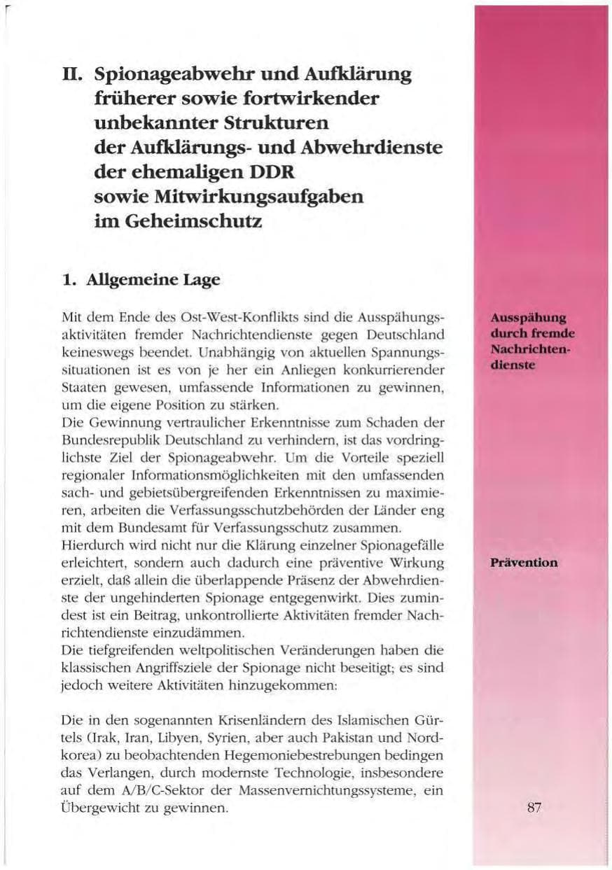 Seite 87 des Verfassungsschutzbericht 1993 Mecklenburg-Vorpommern