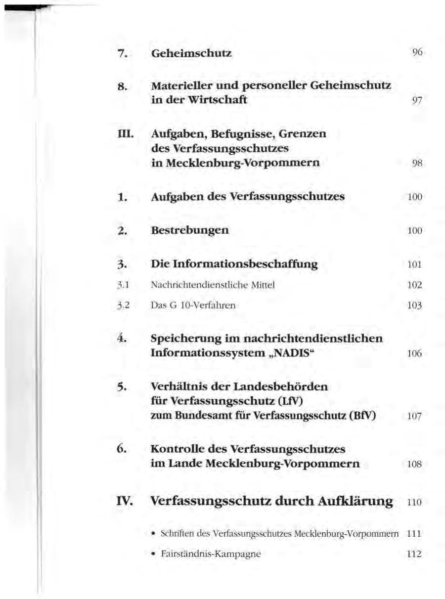 Seite 10 des Verfassungsschutzbericht 1993 Mecklenburg-Vorpommern