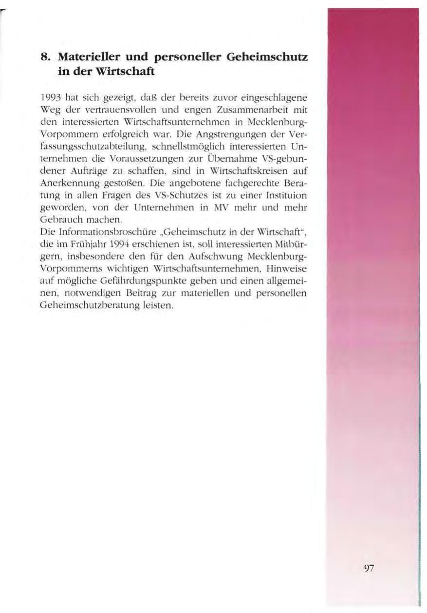 Seite 97 des Verfassungsschutzbericht 1993 Mecklenburg-Vorpommern