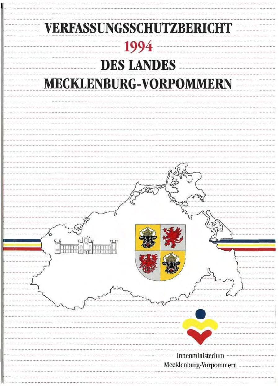 Seite 1 des Verfassungsschutzbericht 1994 Mecklenburg-Vorpommern
