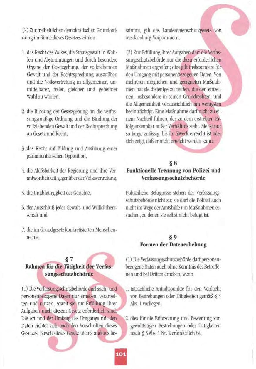 Seite 104 des Verfassungsschutzbericht 1994 Mecklenburg-Vorpommern