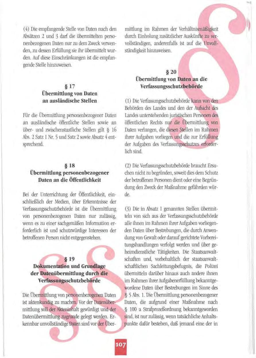 Seite 110 des Verfassungsschutzbericht 1994 Mecklenburg-Vorpommern