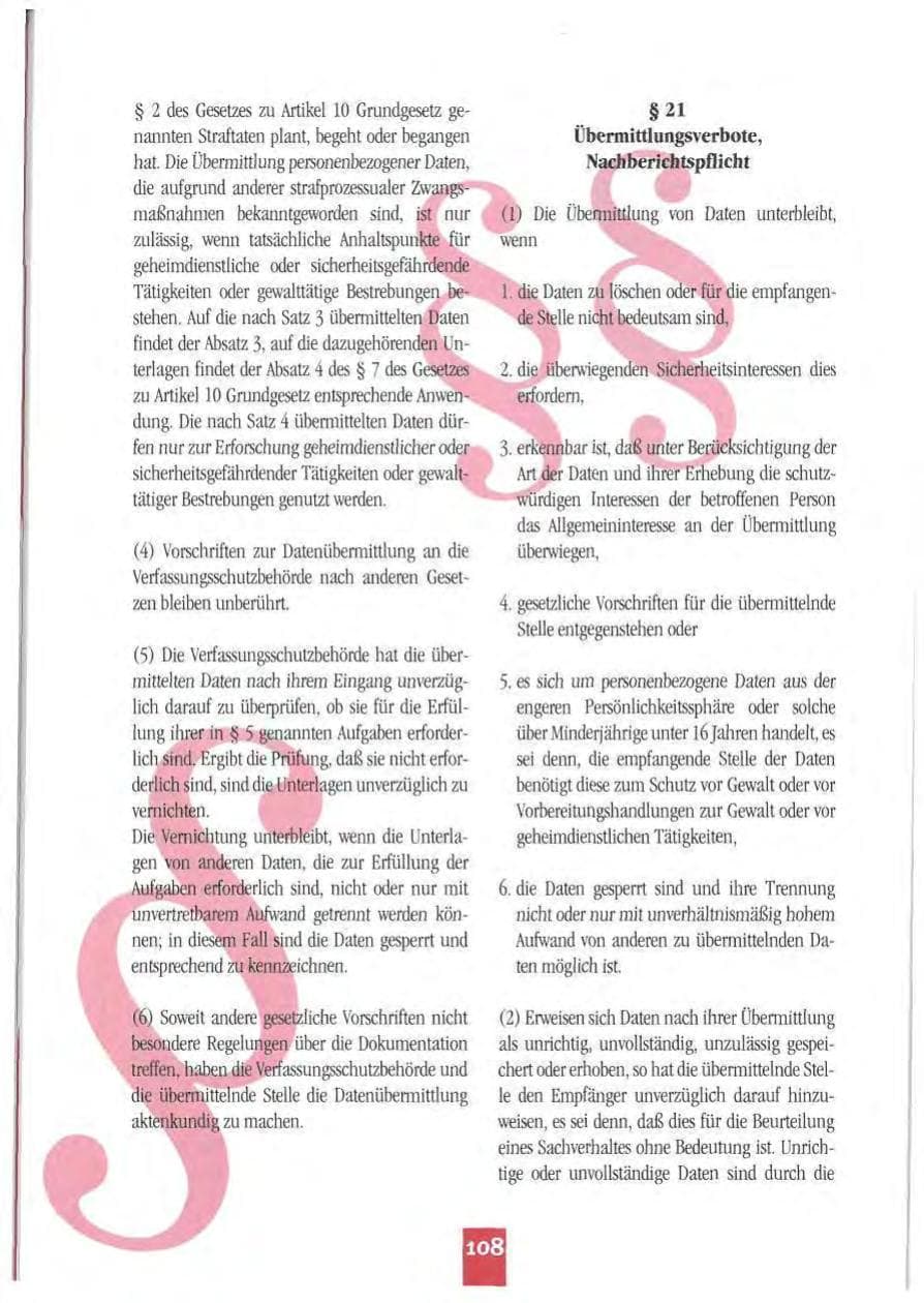 Seite 111 des Verfassungsschutzbericht 1994 Mecklenburg-Vorpommern