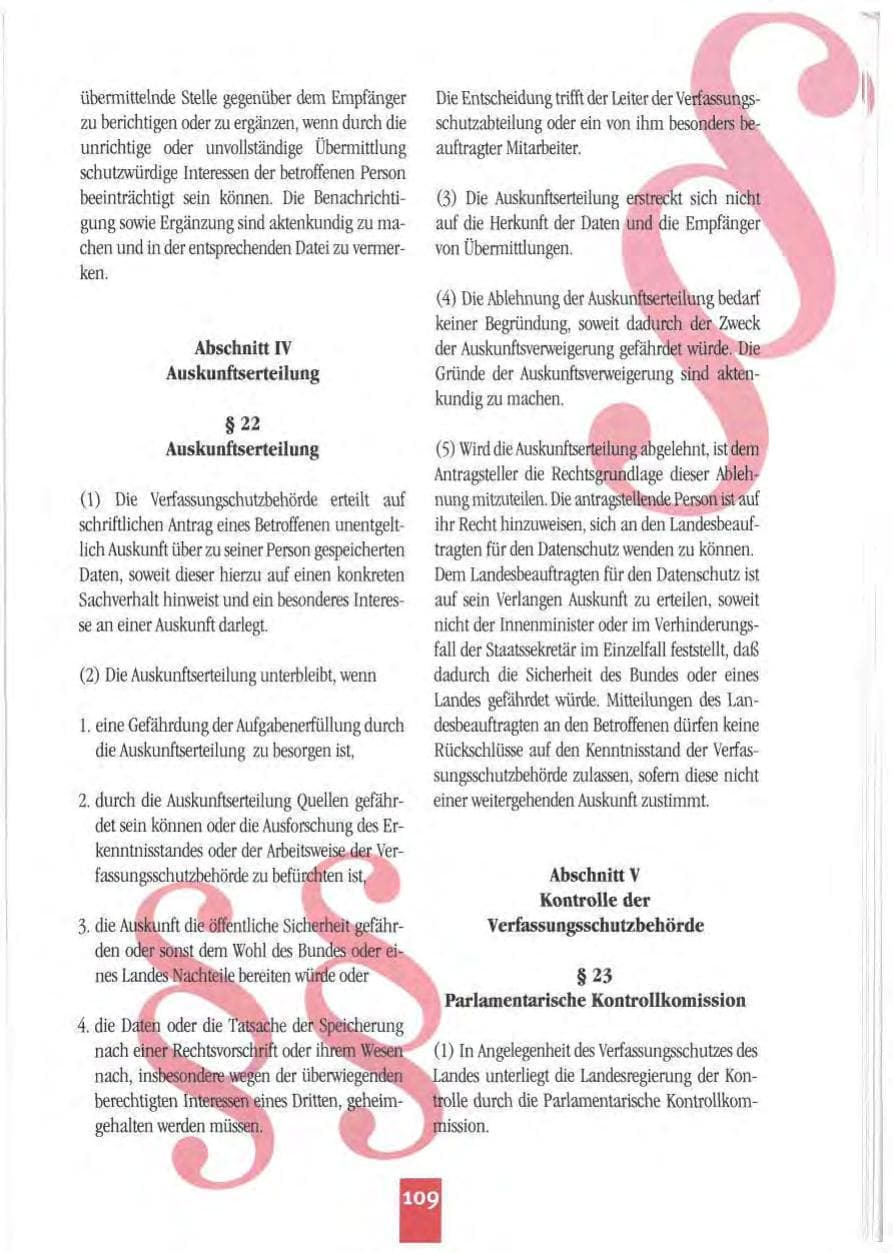 Seite 112 des Verfassungsschutzbericht 1994 Mecklenburg-Vorpommern