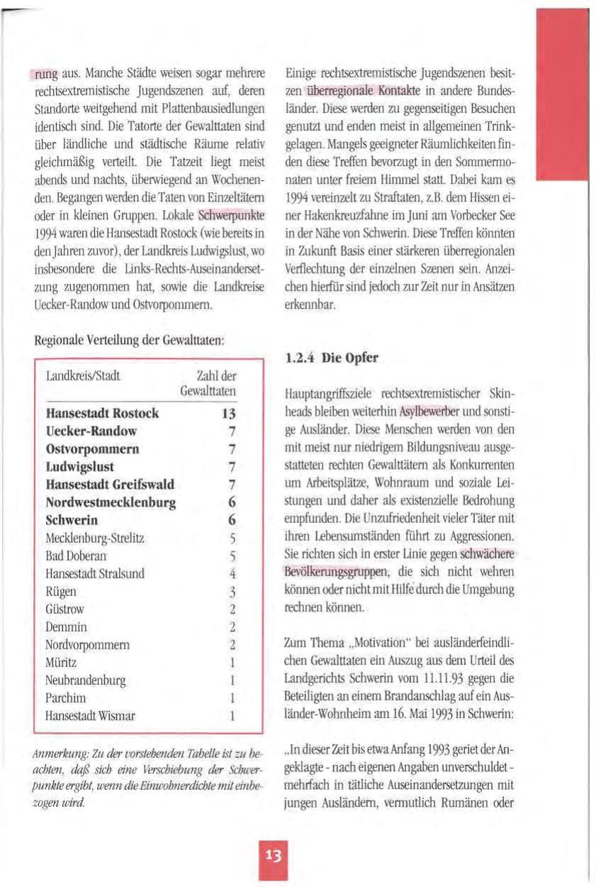 Seite 16 des Verfassungsschutzbericht 1994 Mecklenburg-Vorpommern