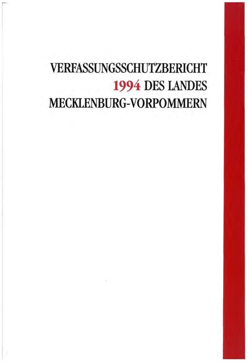 Seite 3 des Verfassungsschutzbericht 1994 Mecklenburg-Vorpommern
