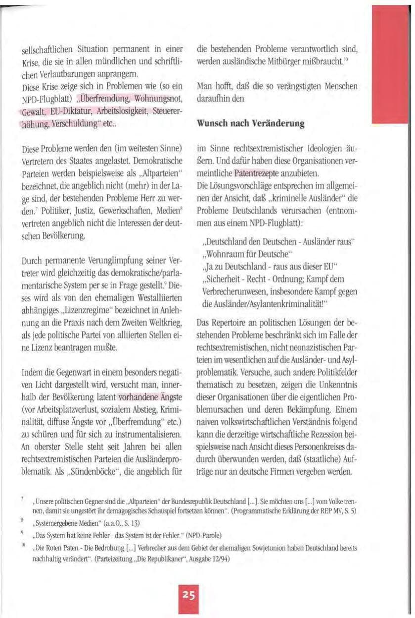 Seite 28 des Verfassungsschutzbericht 1994 Mecklenburg-Vorpommern