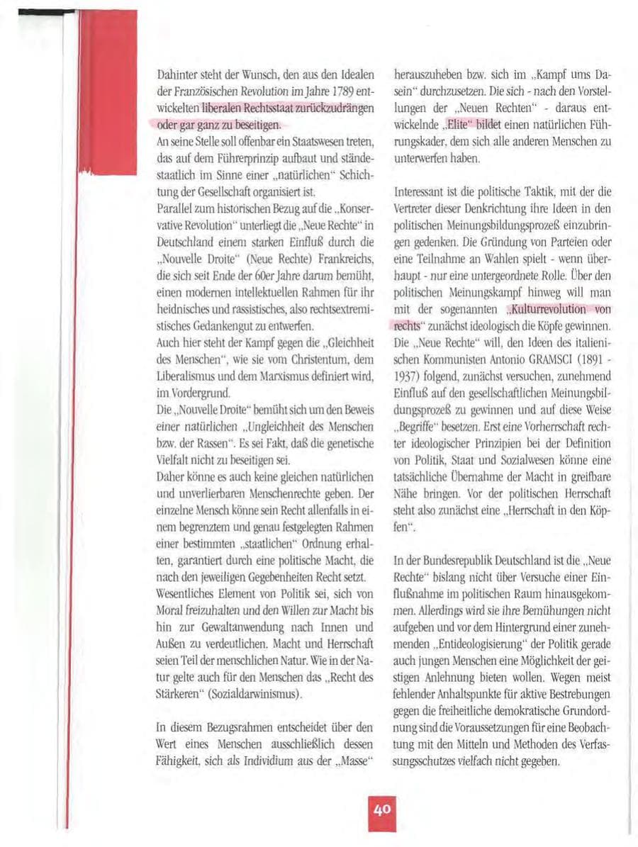 Seite 43 des Verfassungsschutzbericht 1994 Mecklenburg-Vorpommern