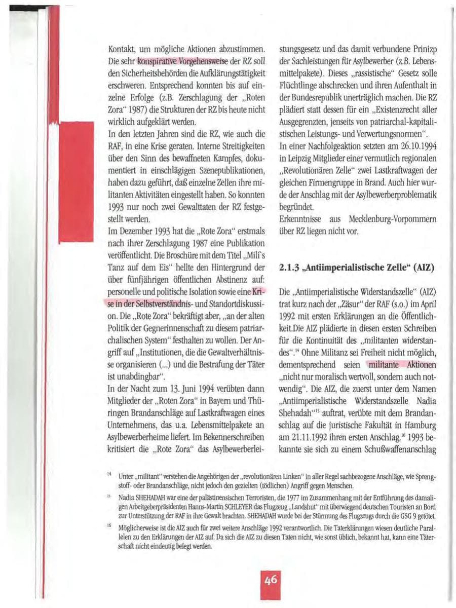 Seite 49 des Verfassungsschutzbericht 1994 Mecklenburg-Vorpommern