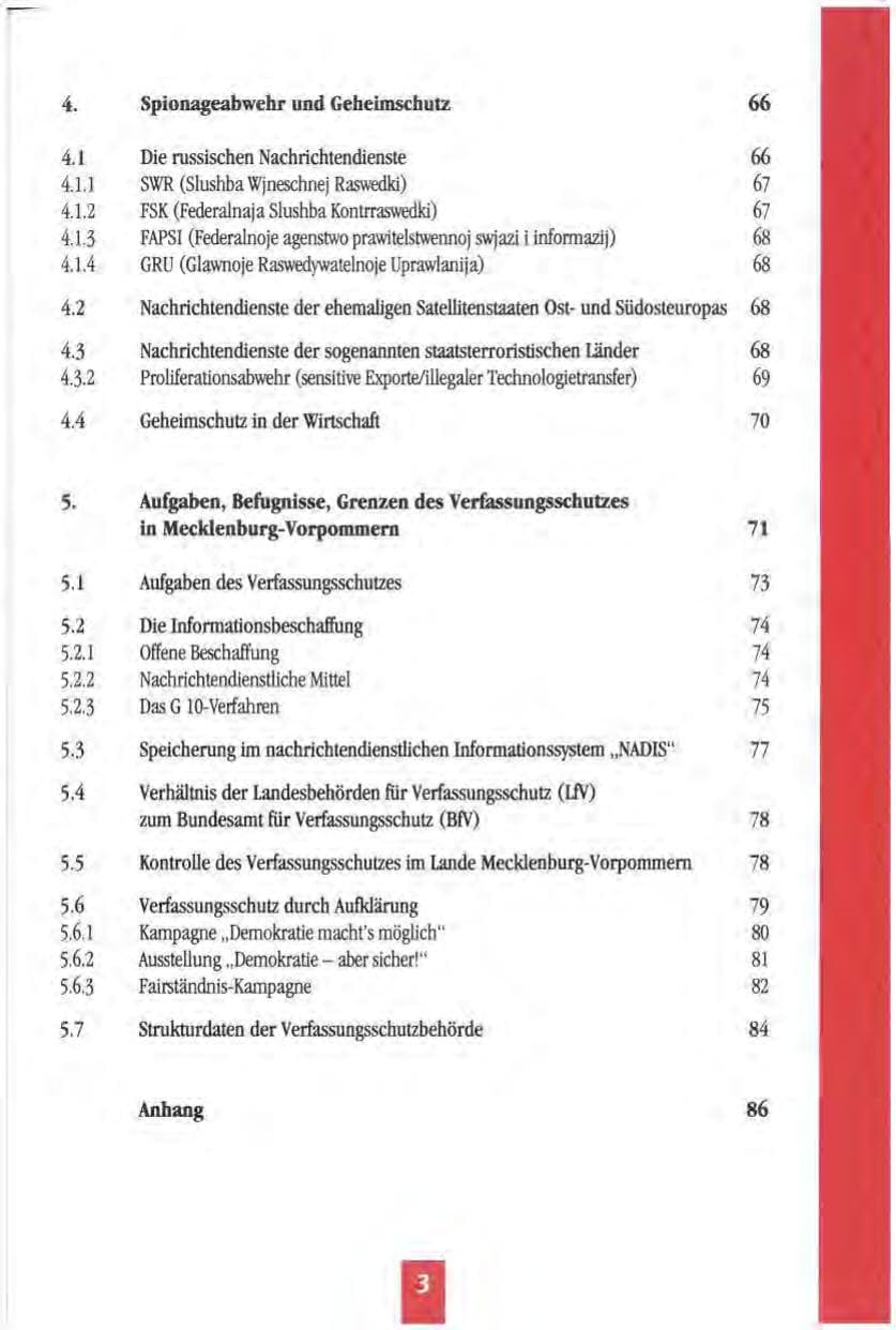 Seite 6 des Verfassungsschutzbericht 1994 Mecklenburg-Vorpommern