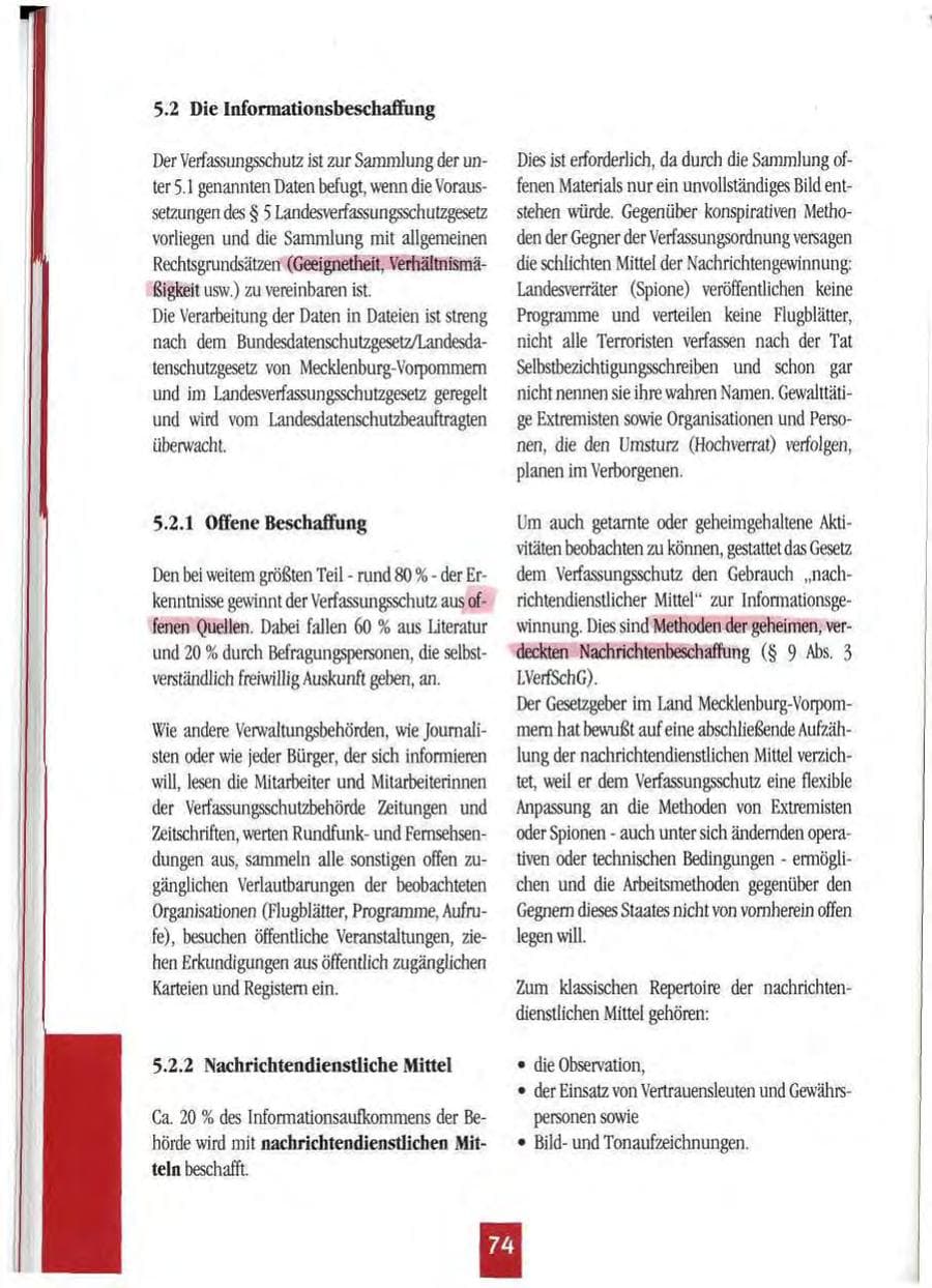 Seite 77 des Verfassungsschutzbericht 1994 Mecklenburg-Vorpommern