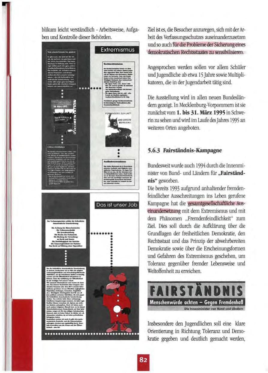 Seite 85 des Verfassungsschutzbericht 1994 Mecklenburg-Vorpommern
