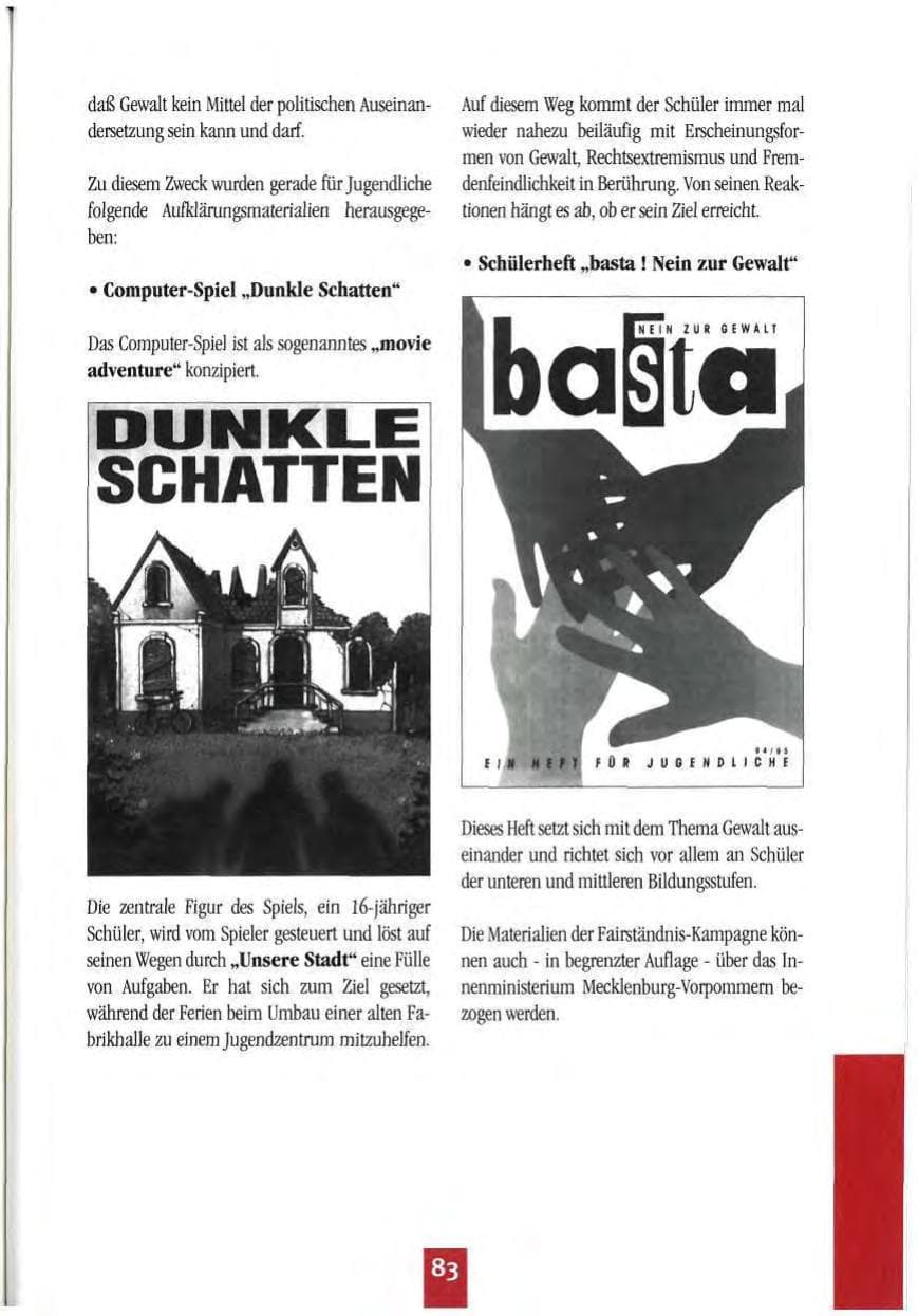 Seite 86 des Verfassungsschutzbericht 1994 Mecklenburg-Vorpommern