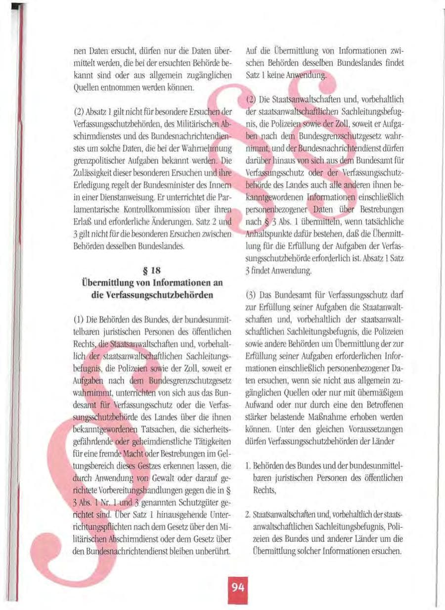 Seite 97 des Verfassungsschutzbericht 1994 Mecklenburg-Vorpommern