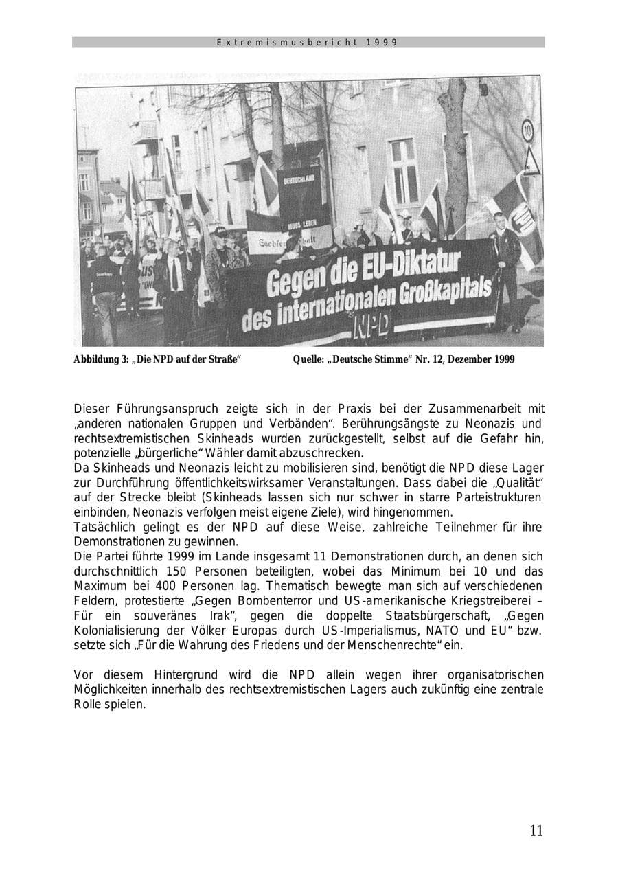 Seite 12 des Verfassungsschutzbericht 1999 Mecklenburg-Vorpommern