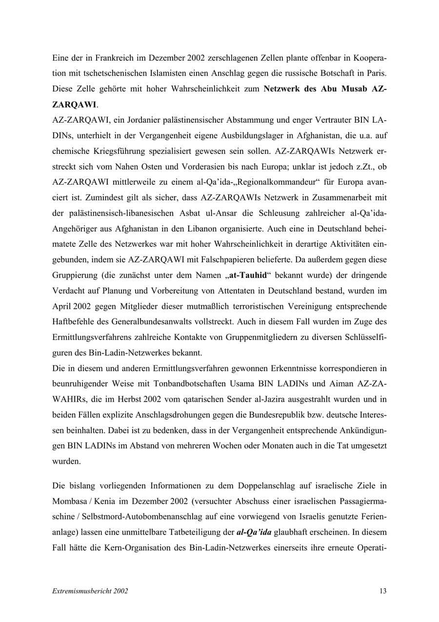 Seite 13 des Verfassungsschutzbericht 2002 Mecklenburg-Vorpommern