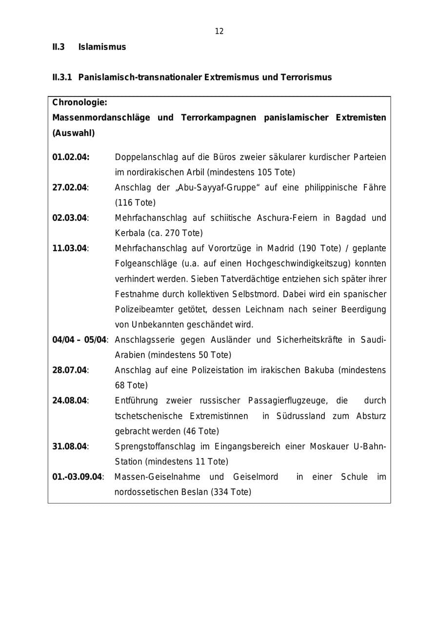 Seite 12 des Verfassungsschutzbericht 2004 Mecklenburg-Vorpommern